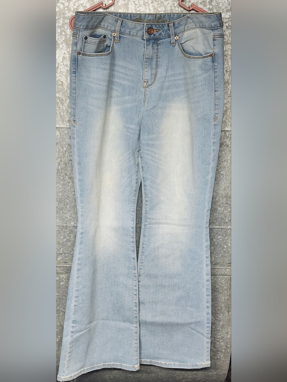 American Rag Cie Light Denim Mid Rise Flare Jeans Womens 11R